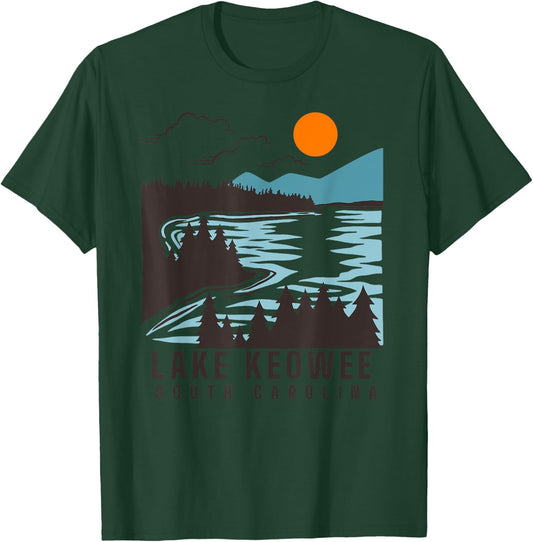 Lake Keowee Lake South Carolina Summer Lake Life Boating T-Shirt - T-Shirt | Forest