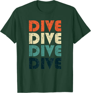 Retro Vintage Diving Springboard High Diver Gift T-Shirt - T-Shirt | Forest