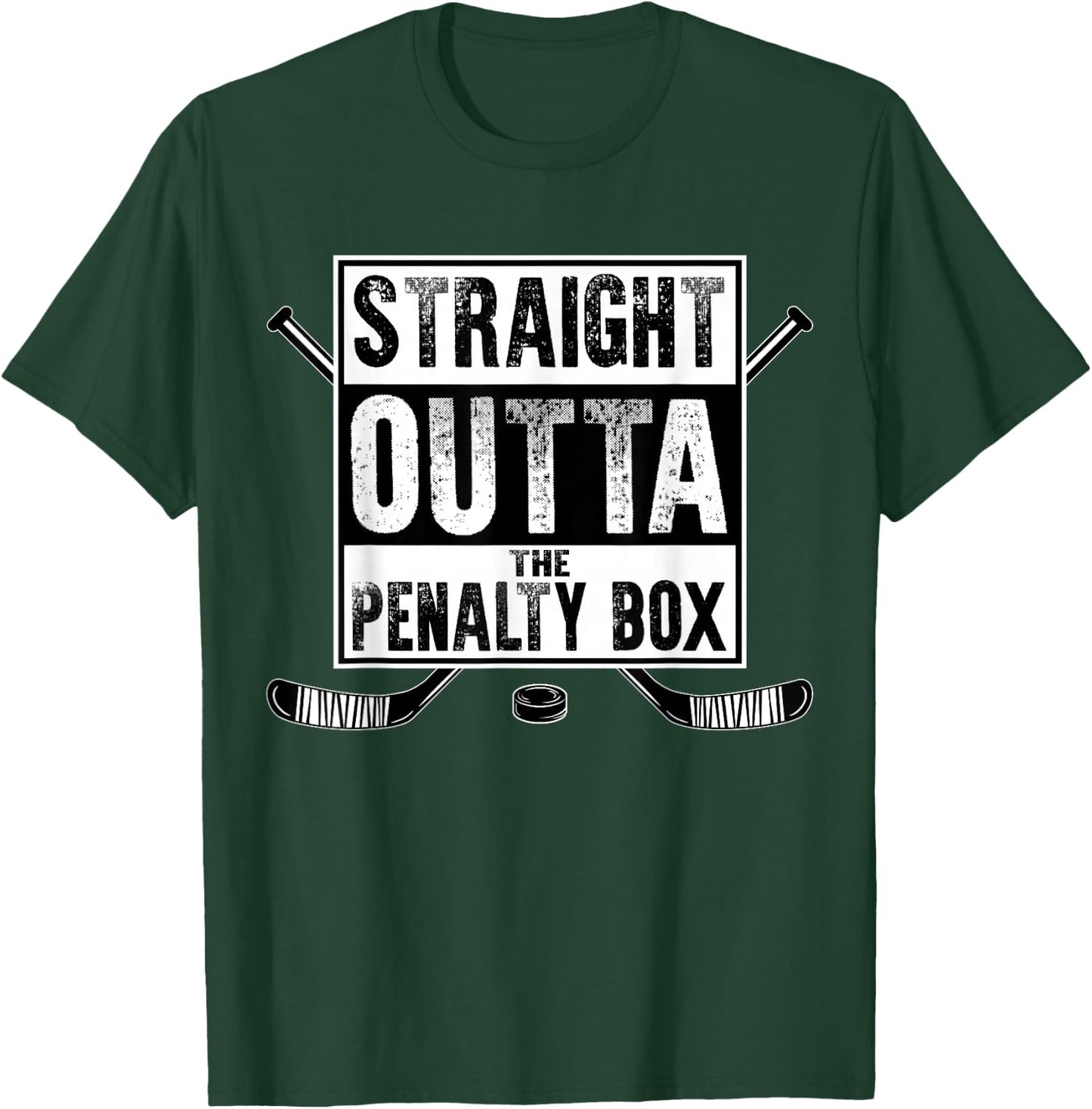 Ice Hockey Player Gift Straight Outta The Penalty Box T-Shirt - T-Shirt | Forest