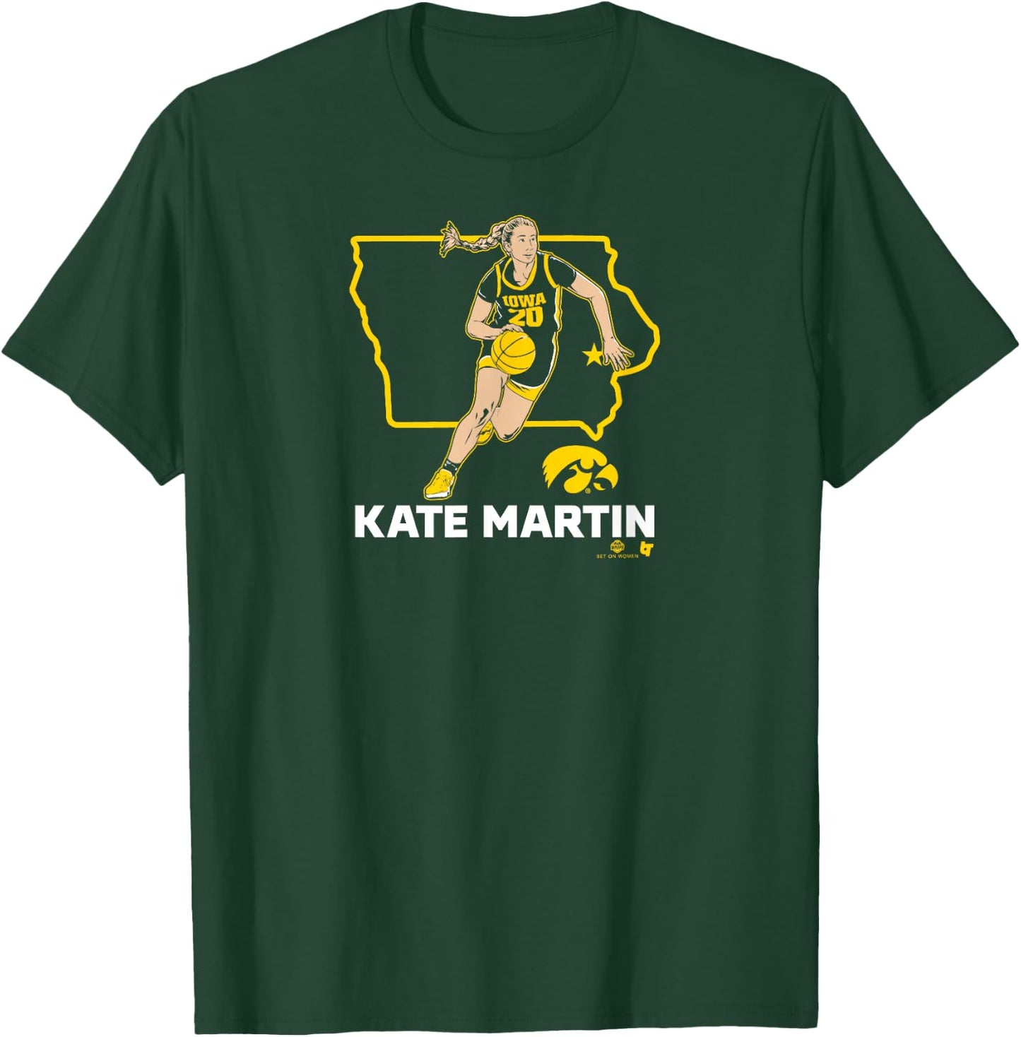 Kate Martin: State Star - Iowa Basketball T-Shirt - T-Shirt | Forest