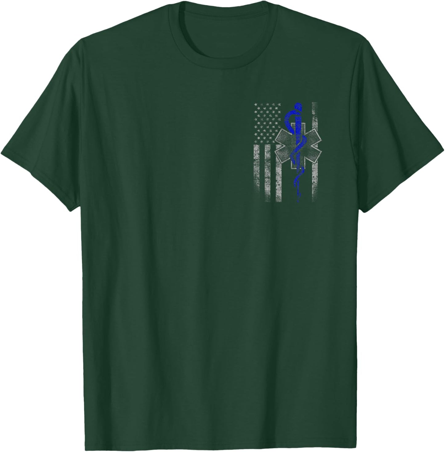 EMT/First Responder Flag T-Shirt - T-Shirt | Forest
