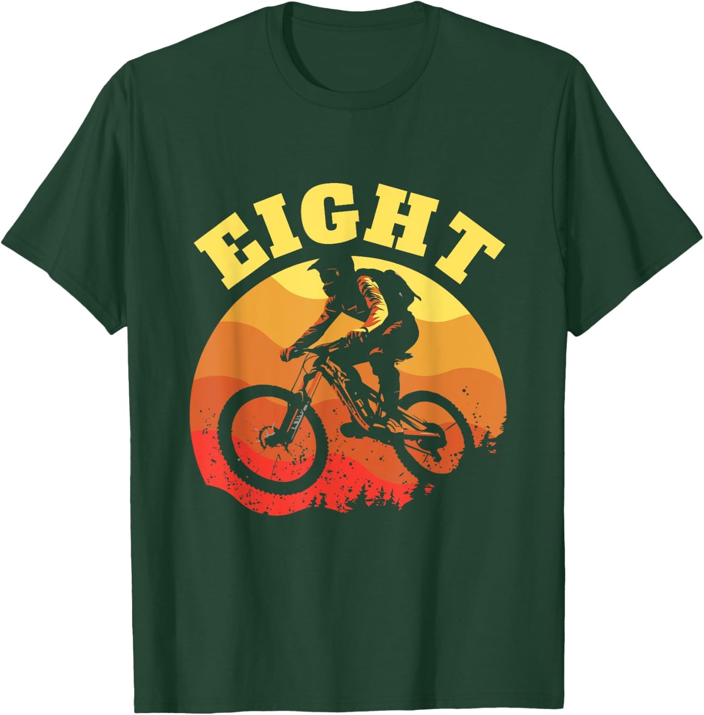 Turning 8 Mountain Bike Theme BMX Lover 8th Birthday Vibes T-Shirt - T-Shirt | Forest