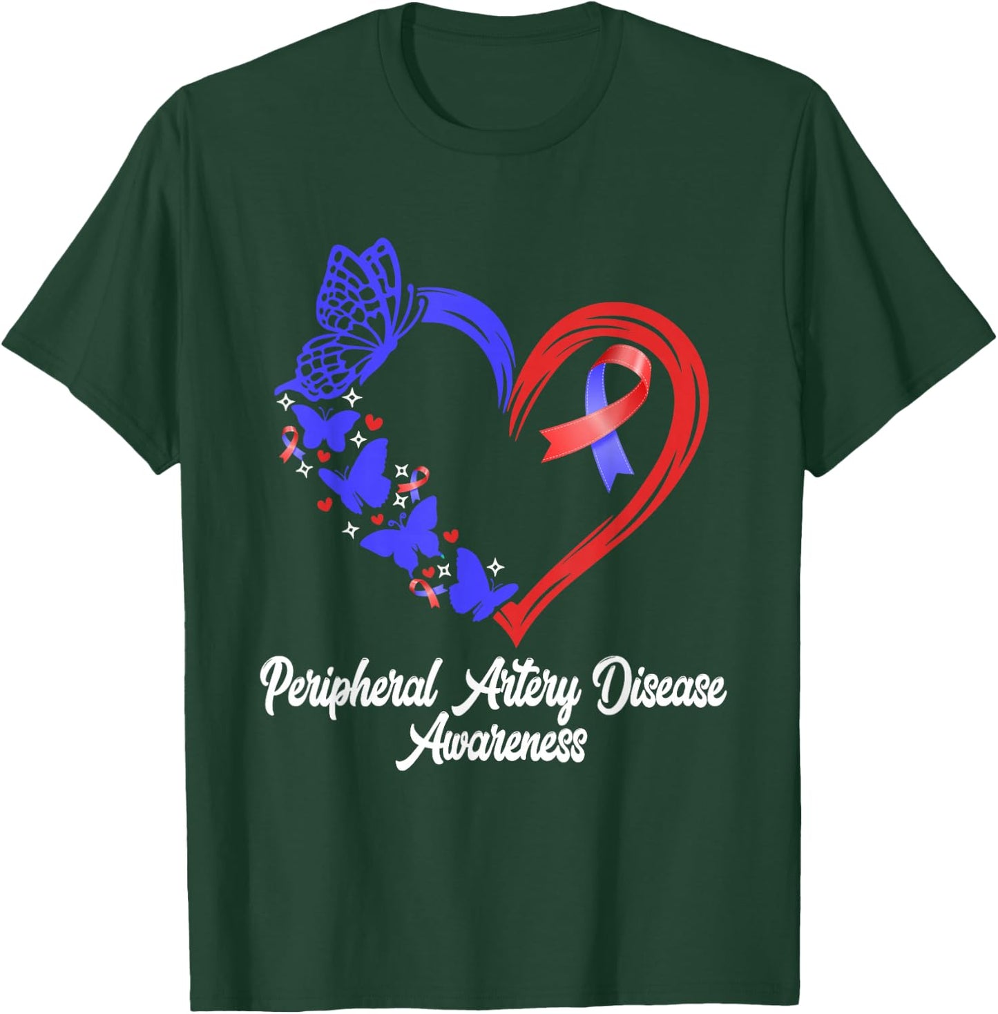 Peripheral Artery Disease Awareness Heart PAD Awareness T-Shirt - T-Shirt | Forest