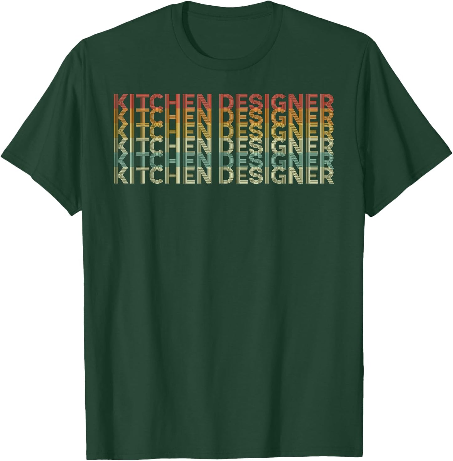 Retro 70s Kitchen Designer Job Title T-Shirt - T-Shirt | Forest