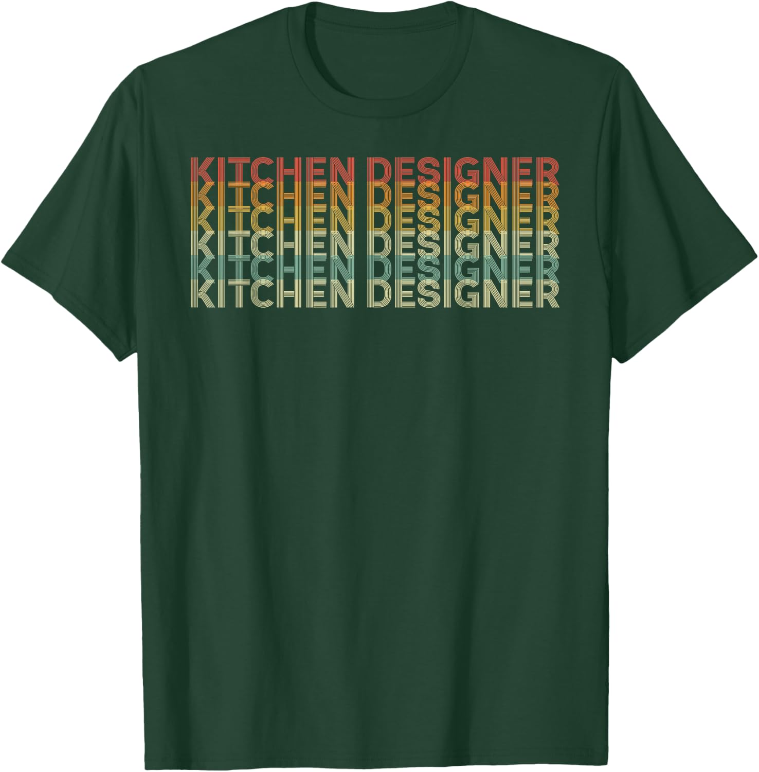 Retro 70s Kitchen Designer Job Title T-Shirt - T-Shirt | Forest