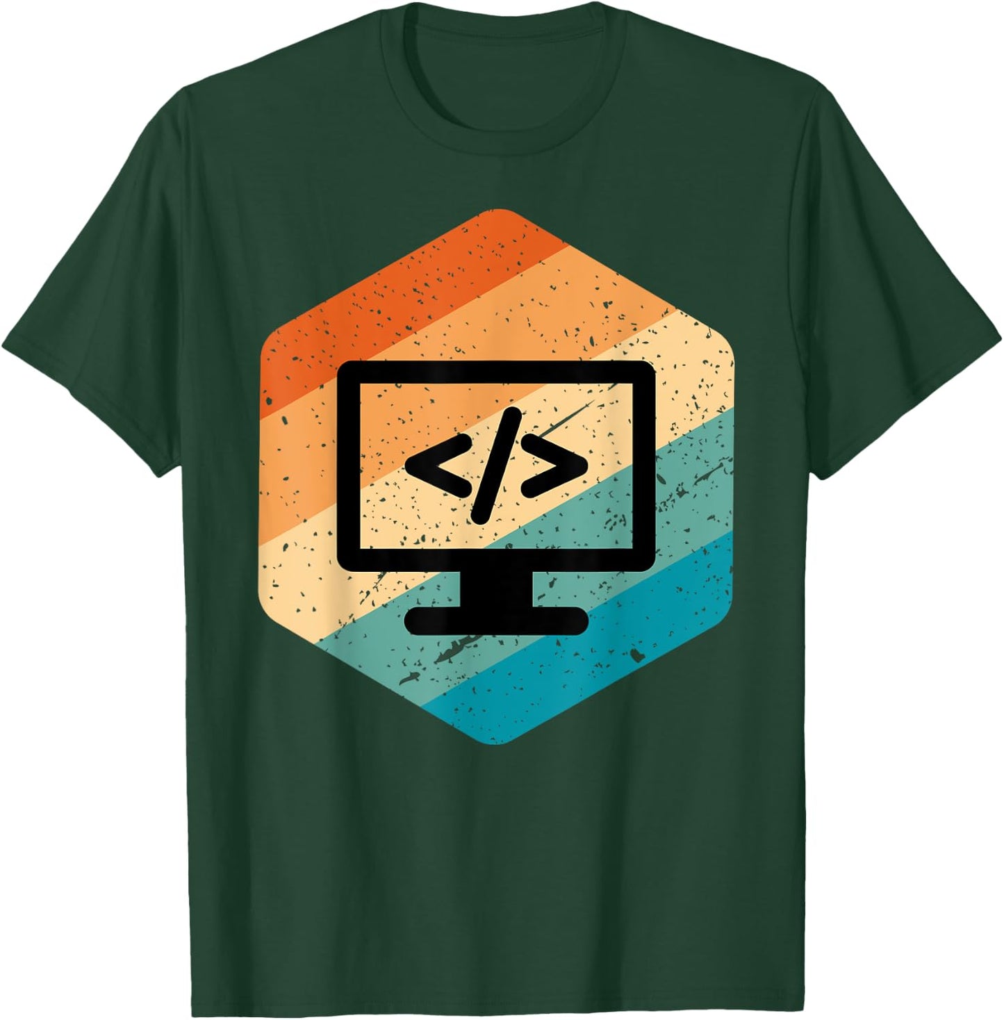 Retro Vintage Look Web Developer - CSS, JavaScript, and HTML T-Shirt - T-Shirt | Forest