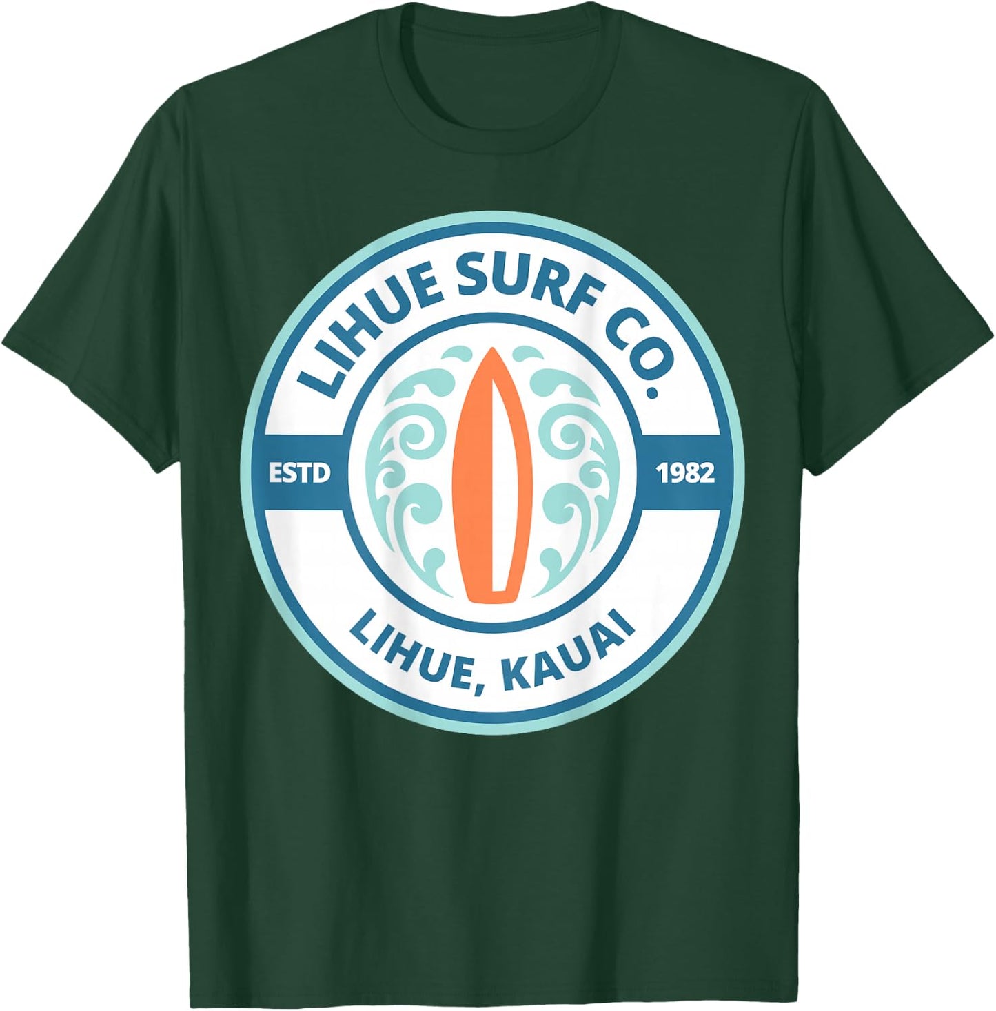 Lihue Surf Company Back Logo Kauai T-Shirt - T-Shirt | Forest