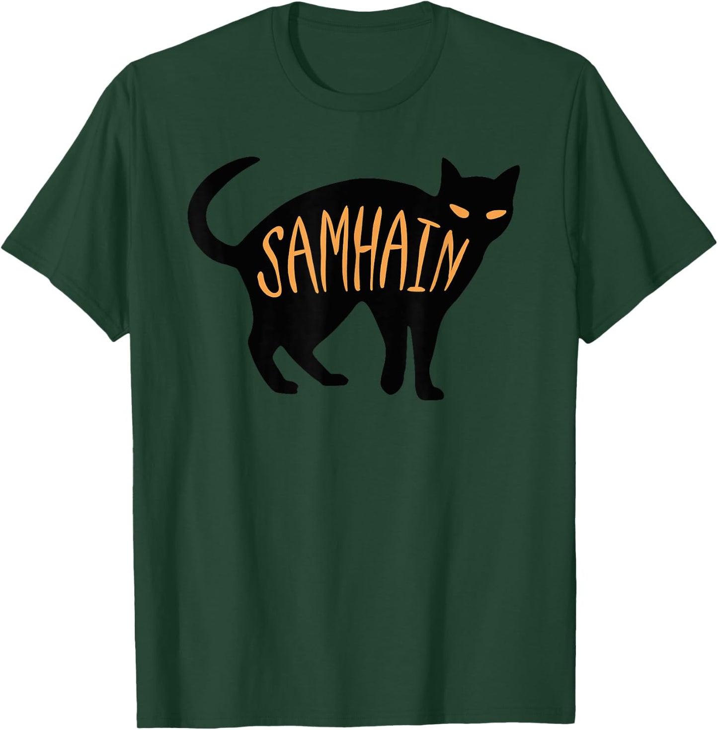 Samhain Black Cat Wiccan Witch Halloween Men Women Kids T-Shirt - T-Shirt | Forest