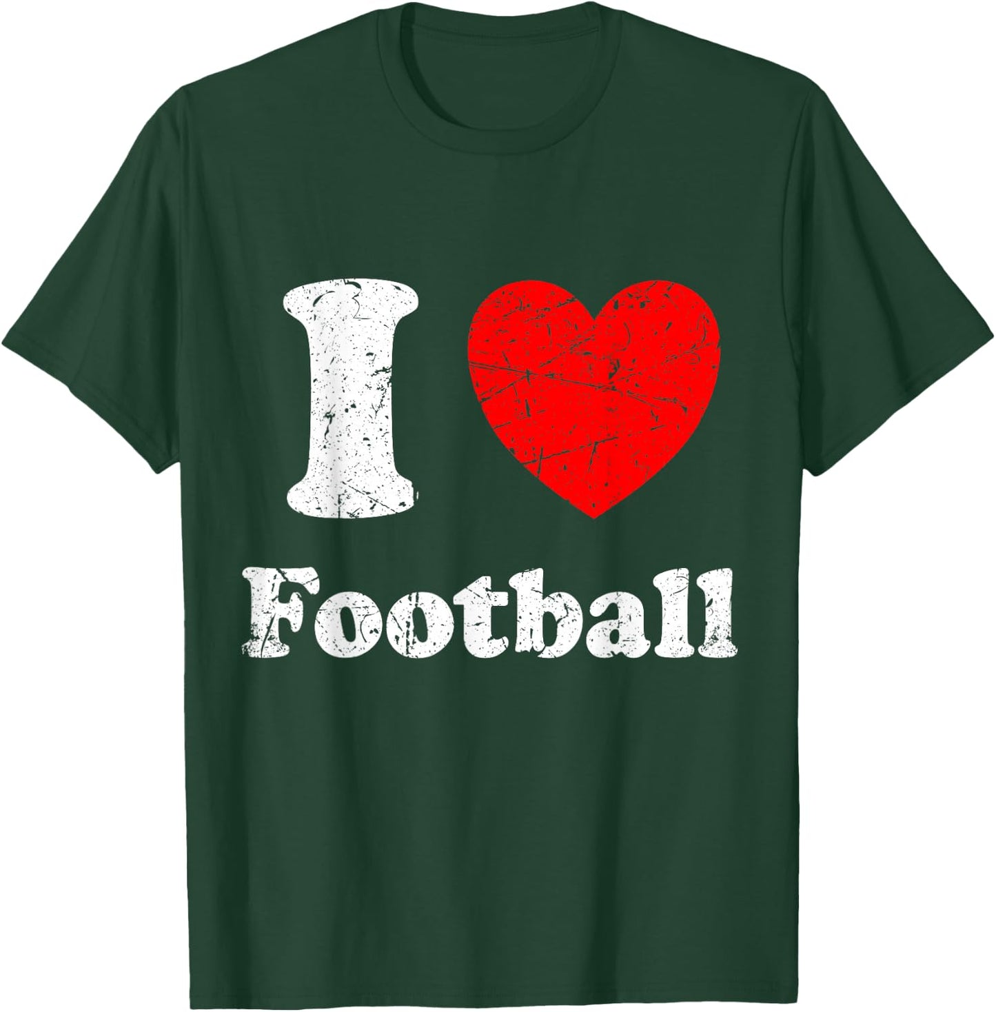 I Love Football Graphic T-Shirt - T-Shirt | Forest