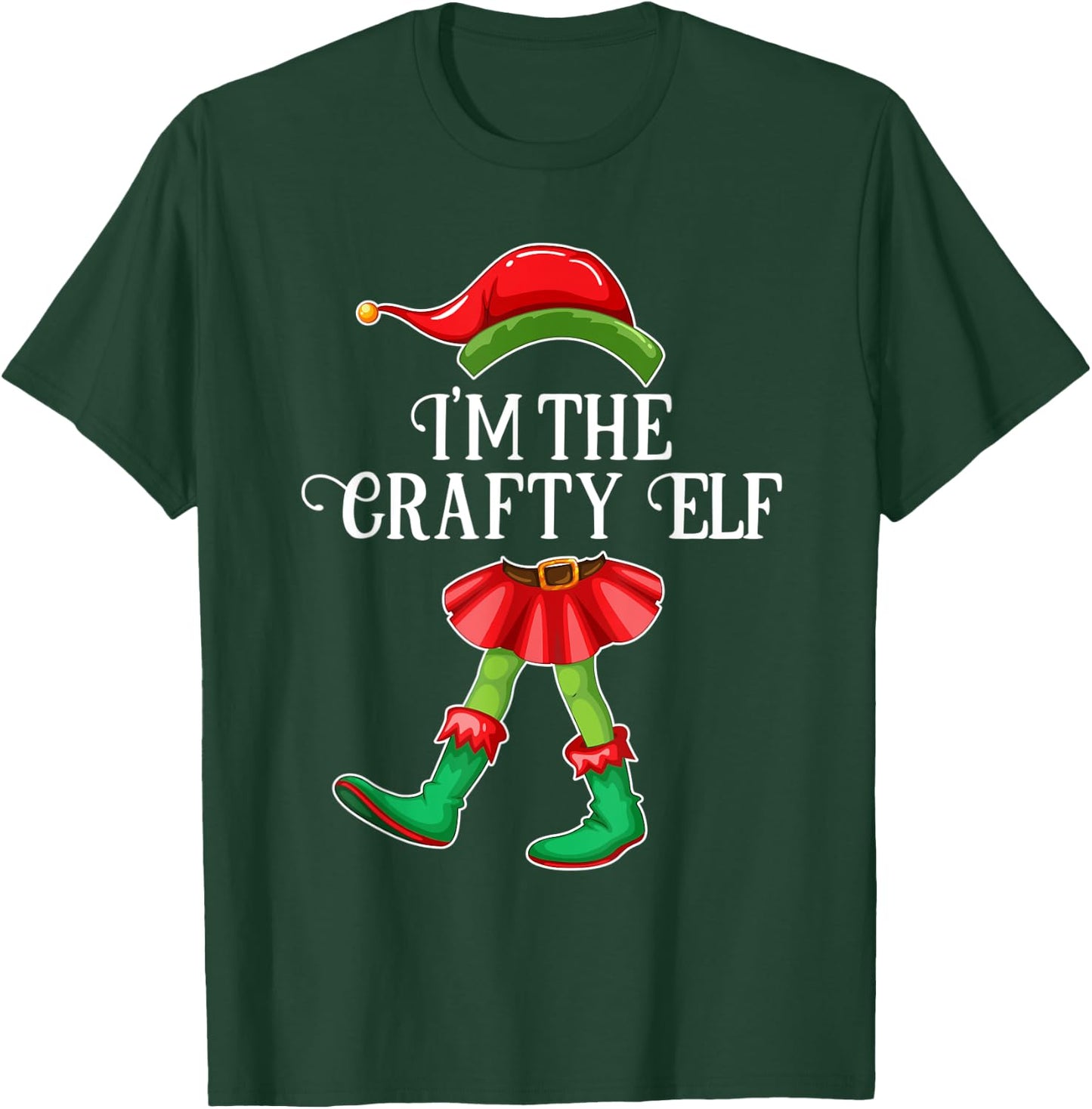 I'm the Crafty Elf Christmas Matching Family Group Gift T-Shirt - T-Shirt | Forest