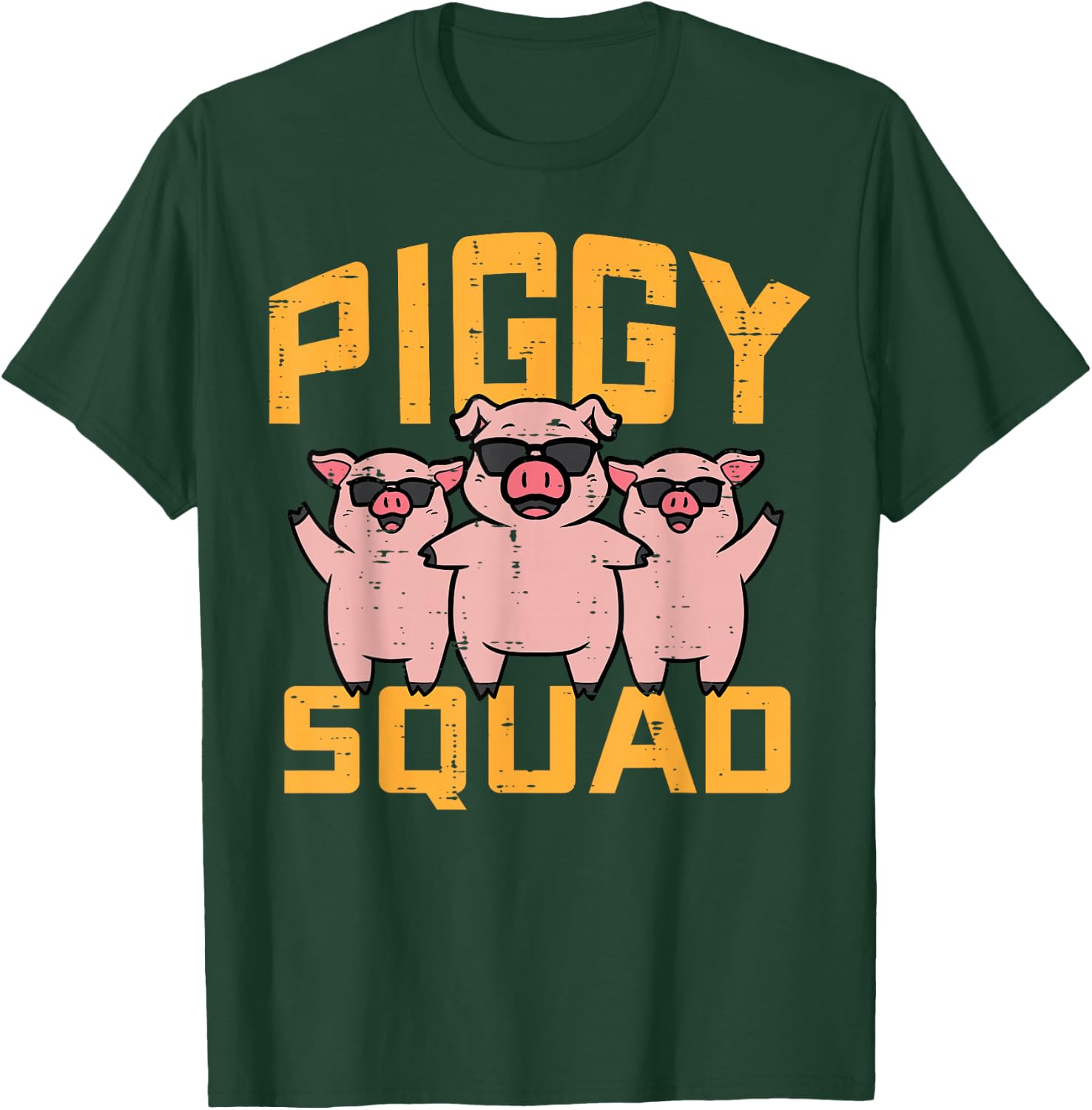 Pig Lover Piggy Squad Hog Farmer Crew Swine Women Men Kids T-Shirt - T-Shirt | Forest