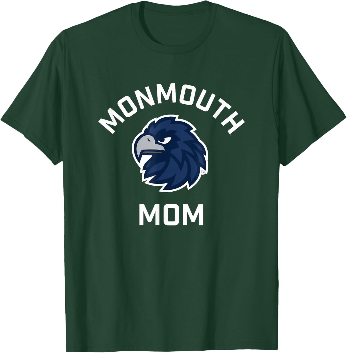 Monmouth University Hawks Arched Mom T-Shirt - T-Shirt | Forest