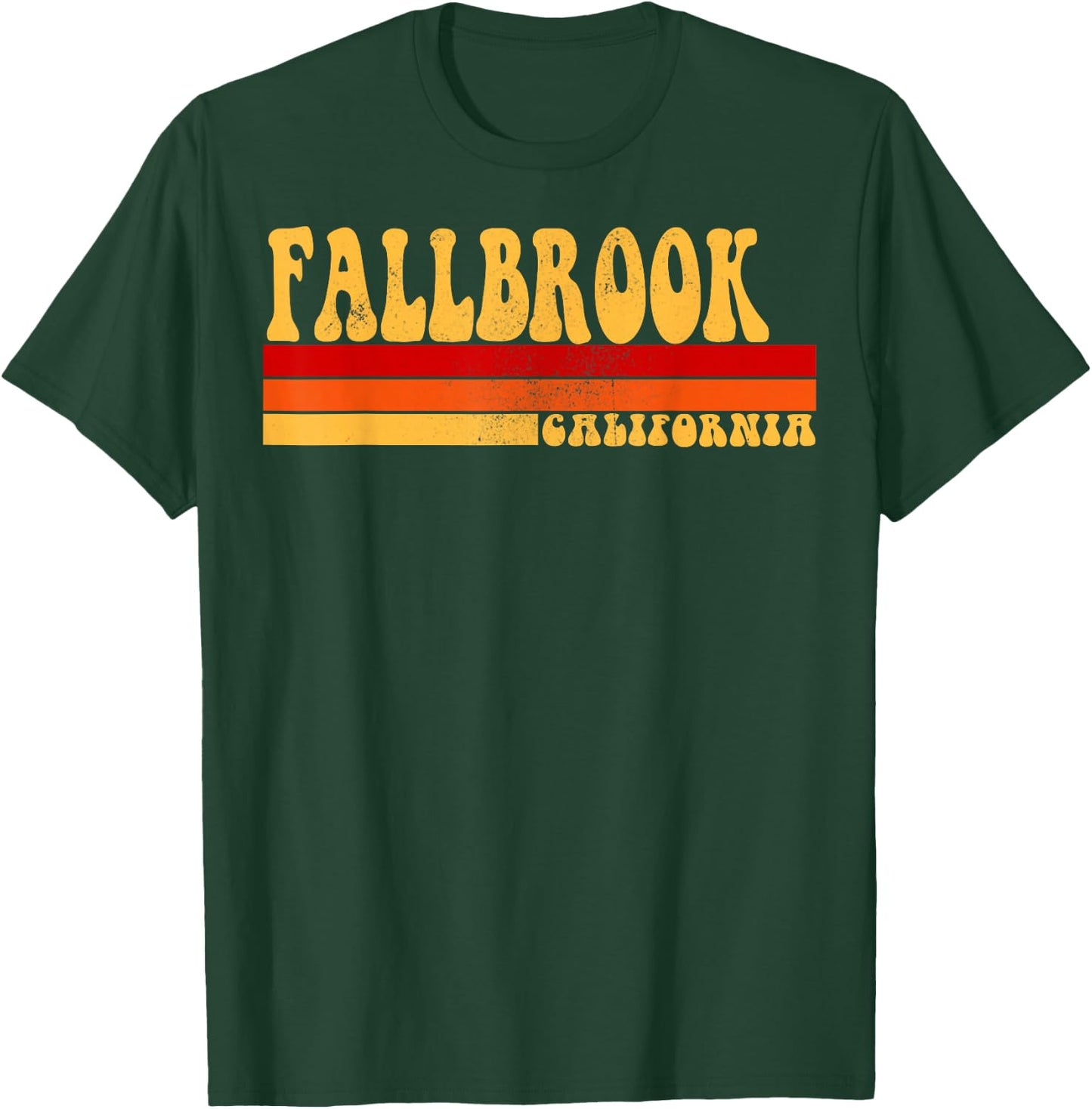 FALLBROOK California City Vintage Roots Retro Design 70s 80s T-Shirt - T-Shirt | Forest