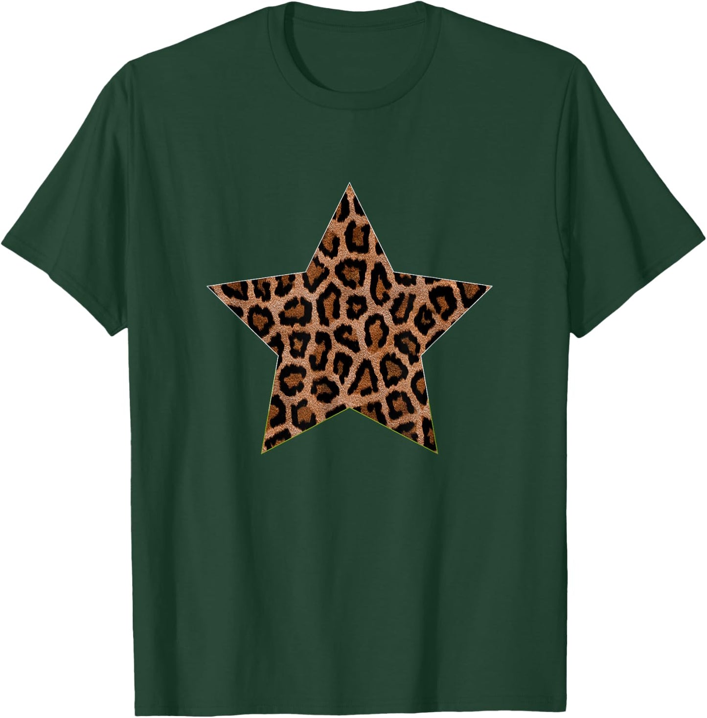 Star Shape - Cute Cheetah Leopard Print Graphic T-Shirt - T-Shirt | Forest
