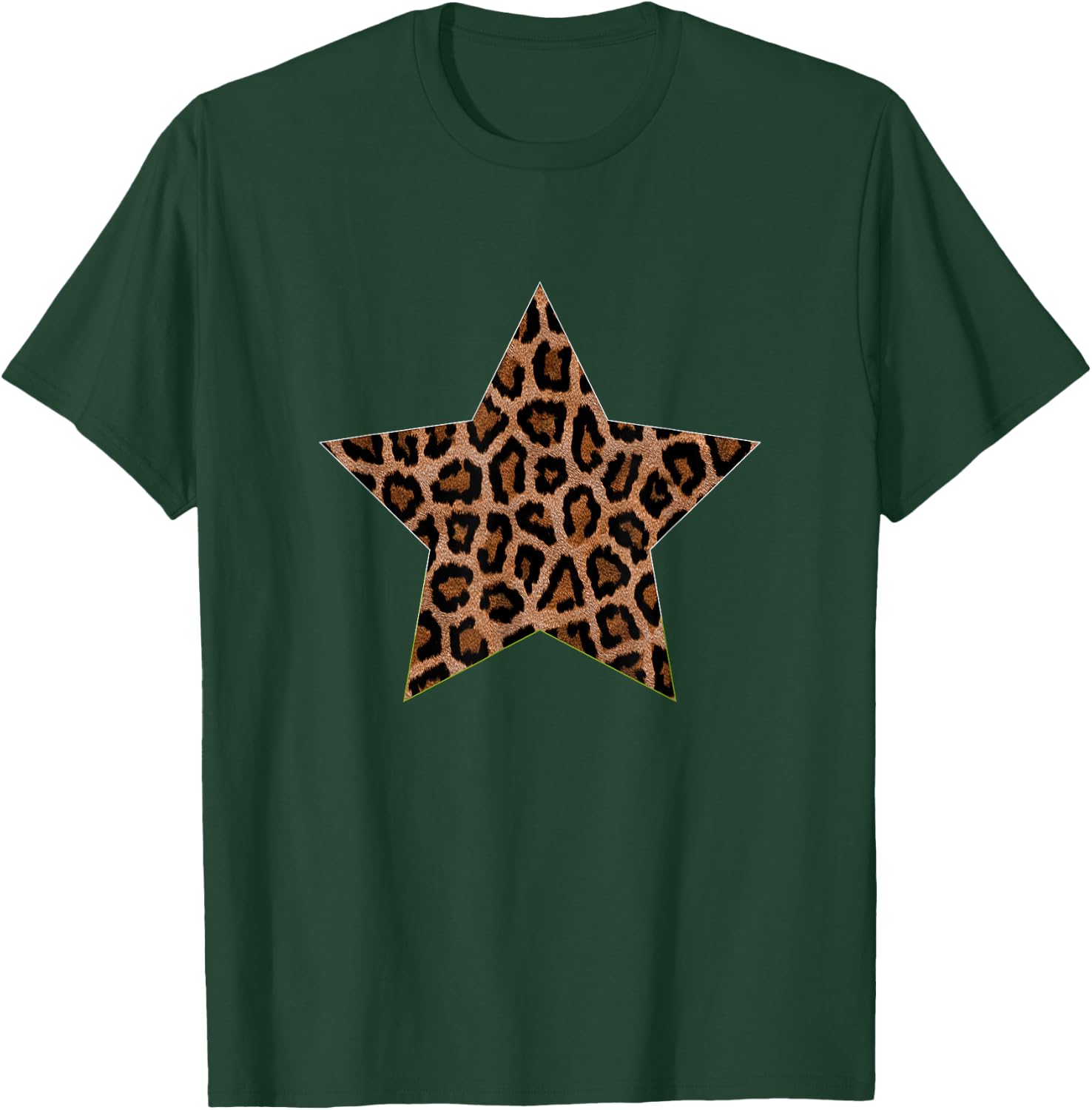 Star Shape - Cute Cheetah Leopard Print Graphic T-Shirt - T-Shirt | Forest