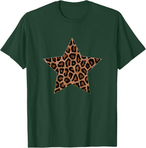 Star Shape - Cute Cheetah Leopard Print Graphic T-Shirt - T-Shirt | Forest