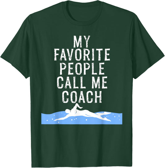 Swim Coach Cool Swimming Trainer Gift T-Shirt - T-Shirt | Forest