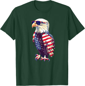 American Bald Eagle, American Flag, Cool Girls Kids Men T-Shirt - T-Shirt | Forest