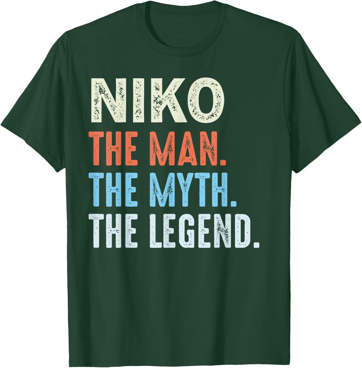 LUXETHREADS Men's Niko The Legend Name Personalized Cute Idea Men Vintage Niko , Small, Black T-Shirt - T-Shirt | Forest
