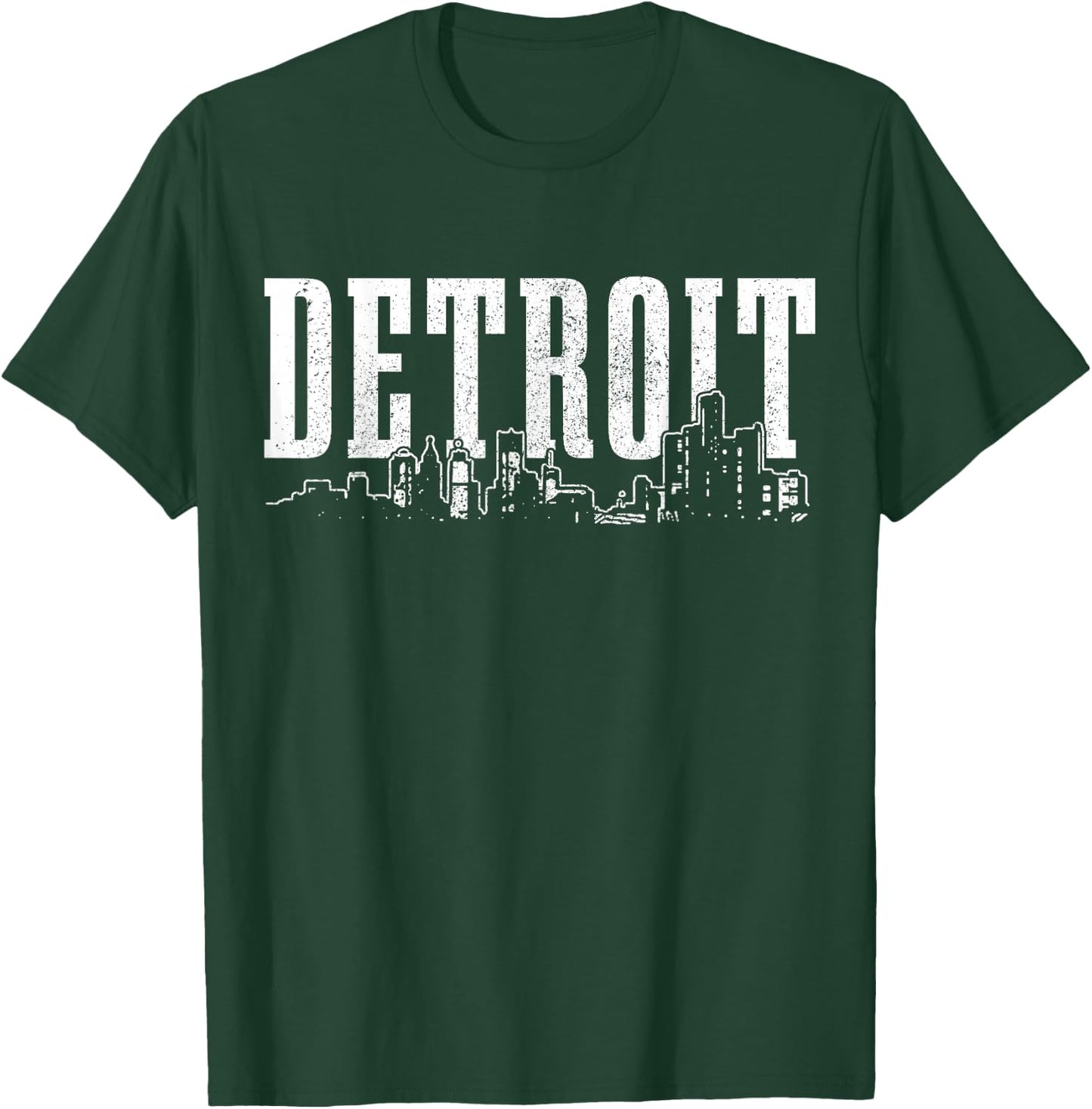Detroit Skyline Pride Vintage Detroit Michigan T-Shirt - T-Shirt | Forest