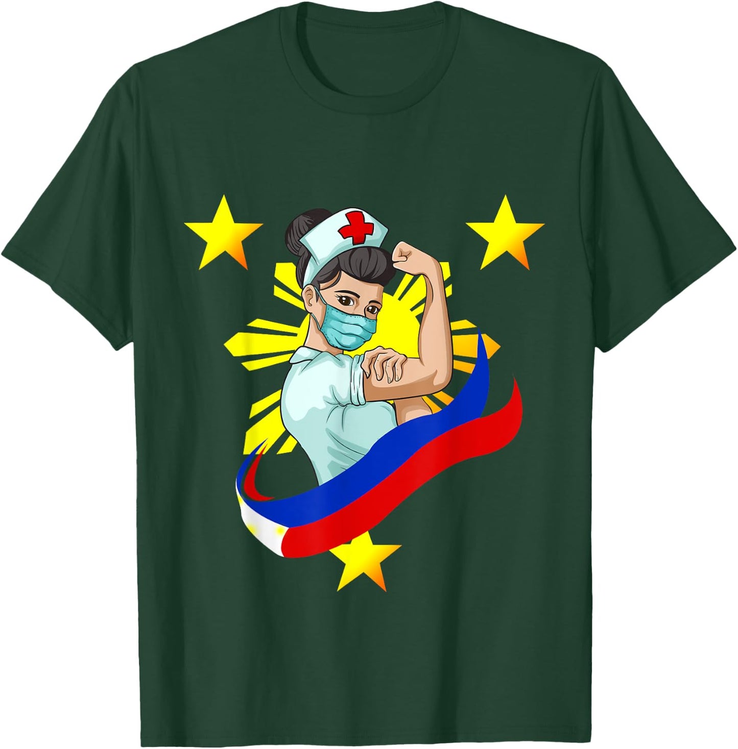 Nurse Nursing Philippines Filipino Girl Flag Filipina T-Shirt - T-Shirt | Forest