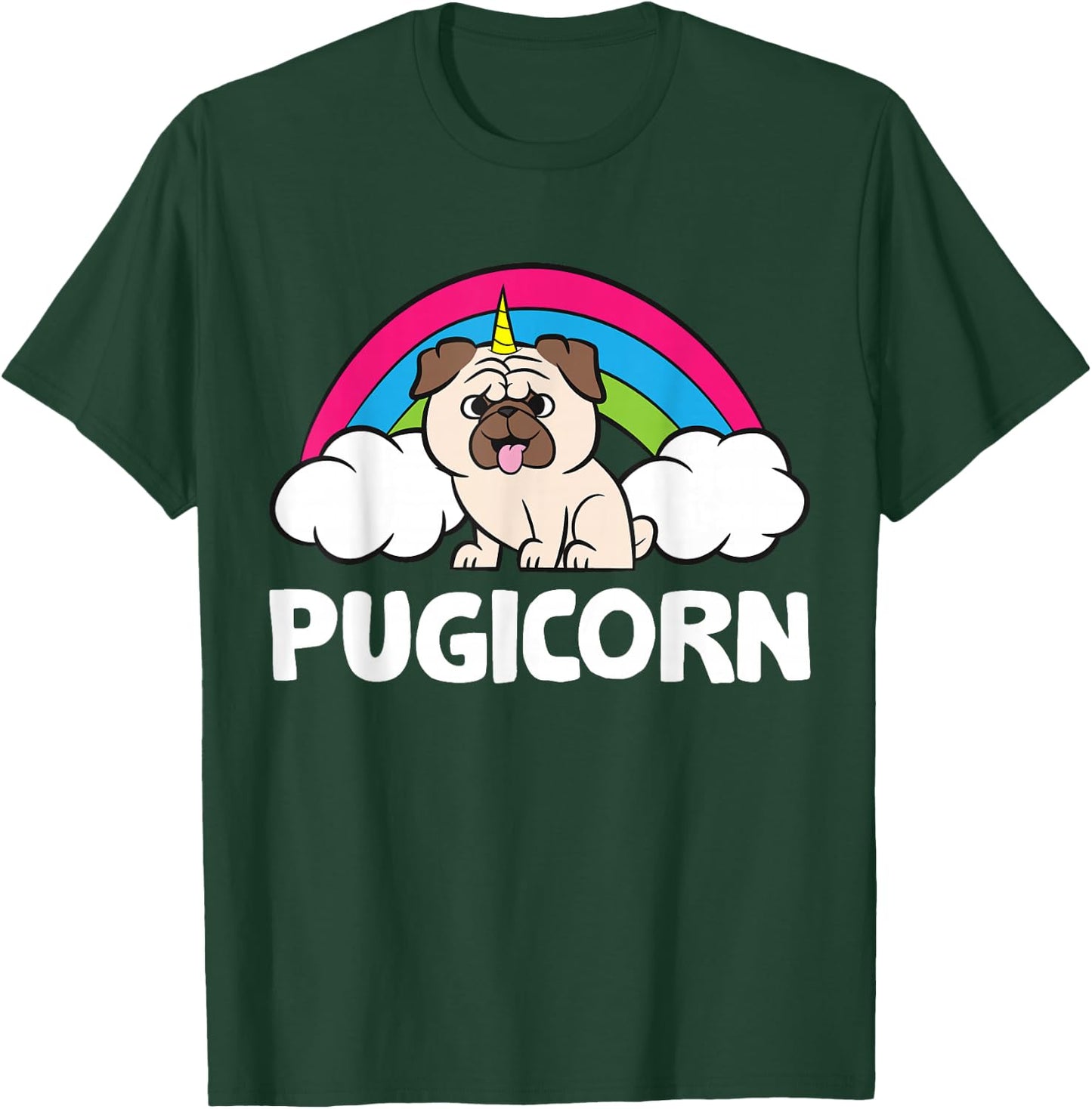 Pugicorn Funny Unicorn Pug Dog T-Shirt - T-Shirt | Forest