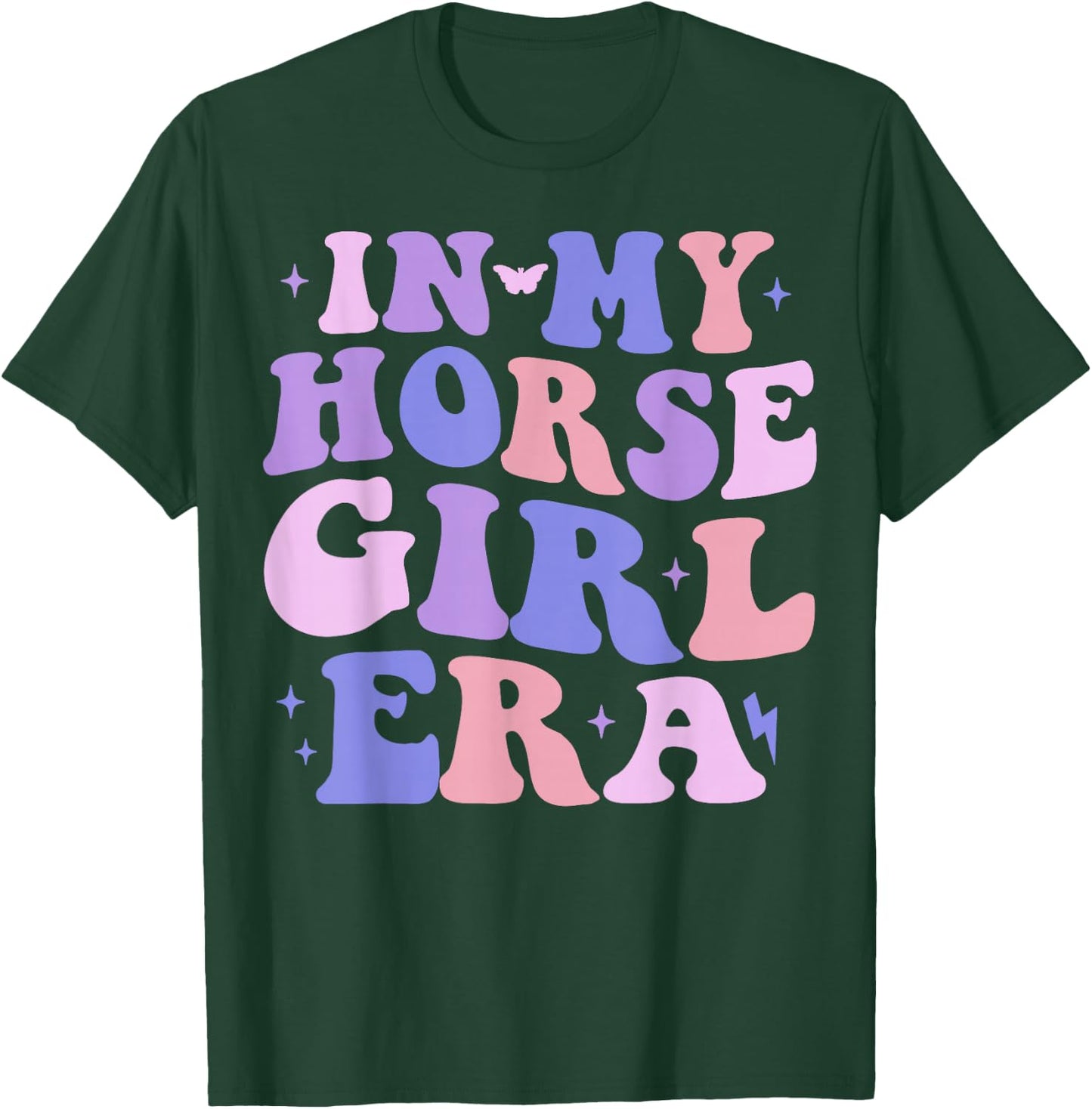 In My Horse Girl Era Groovy Horse Lover Girl Riding Horse T-Shirt - T-Shirt | Forest