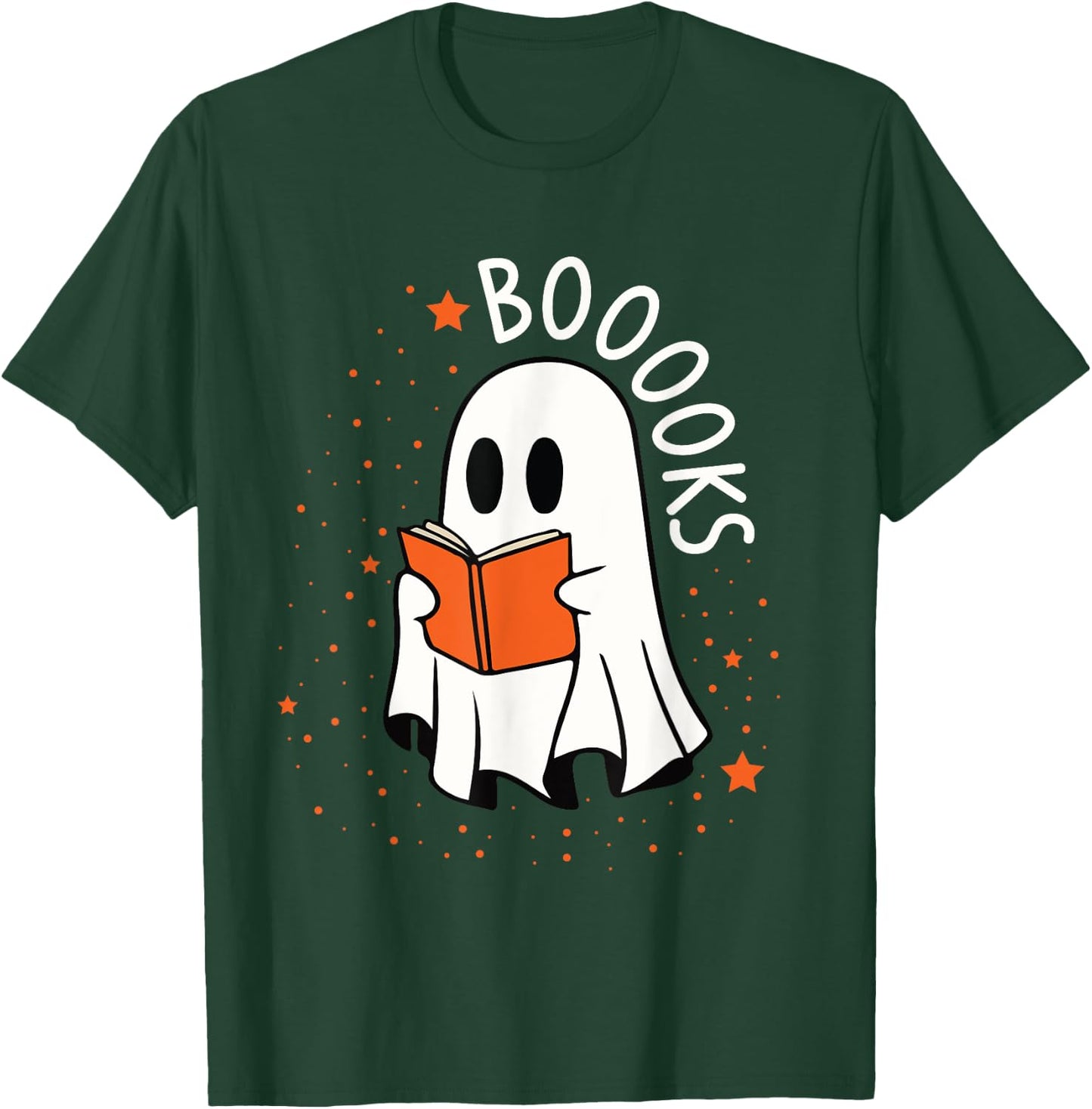 Ghost Reading Books Boooks Halloween Teacher Boook Women Kids T-Shirt - T-Shirt | Forest