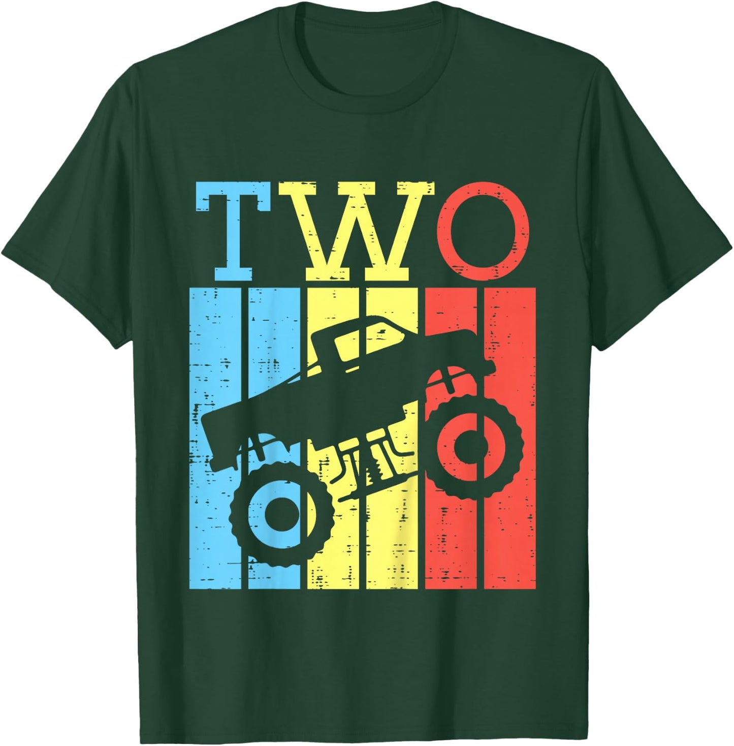 Kids 2nd Birthday Monster Truck Two 2 Year Old Bday Boys Kids T-Shirt - T-Shirt | Forest