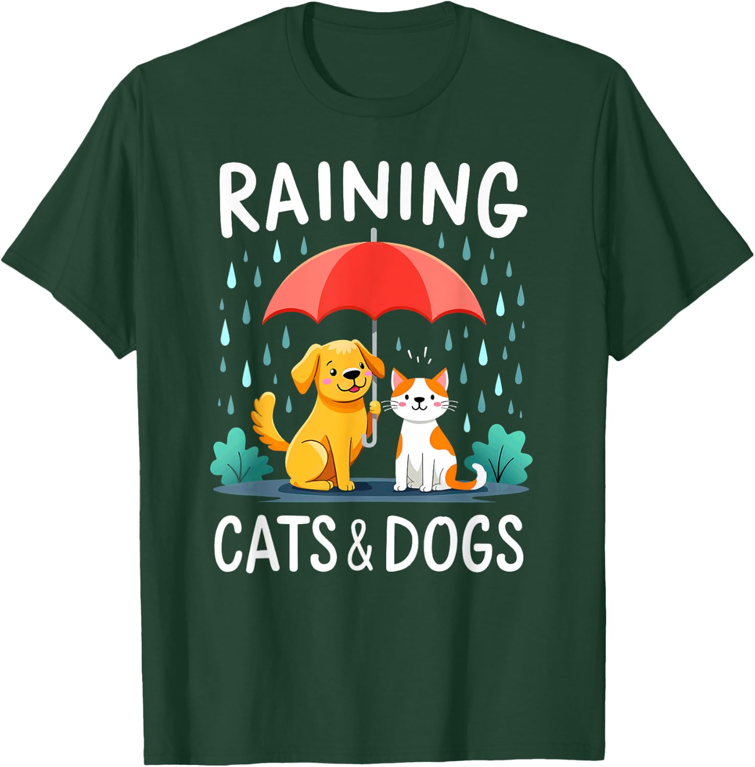 English Teacher Idiom Raining Cats And Dogs T-Shirt - T-Shirt | Forest