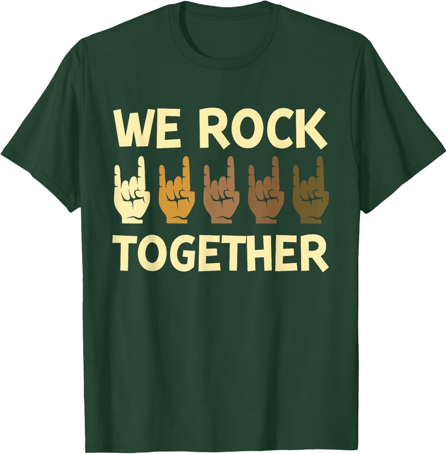 Funny We Rock Together Hands Rock Lovers T-Shirt - T-Shirt | Forest