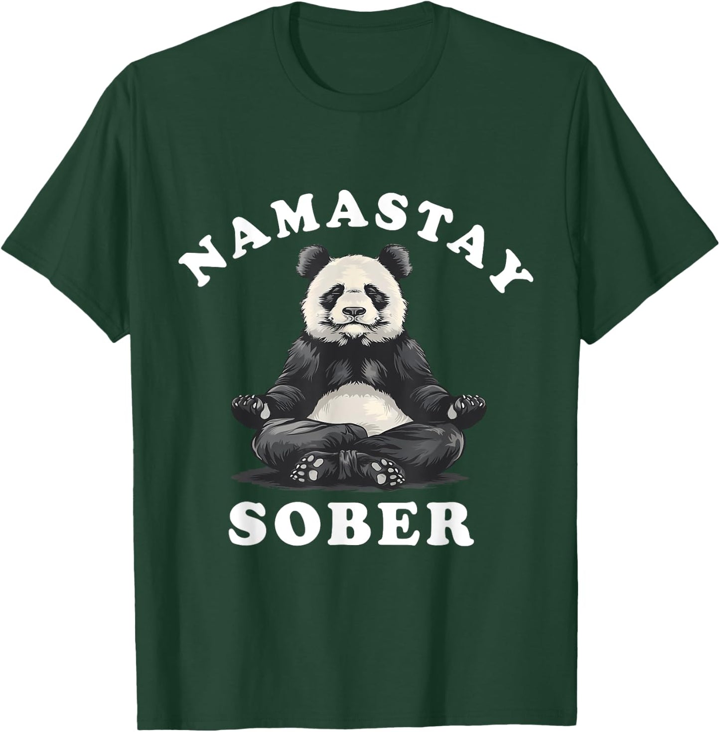 Namastay Sober Bear NA AA Alcoholics Anonymous Buddha T-Shirt - T-Shirt | Forest
