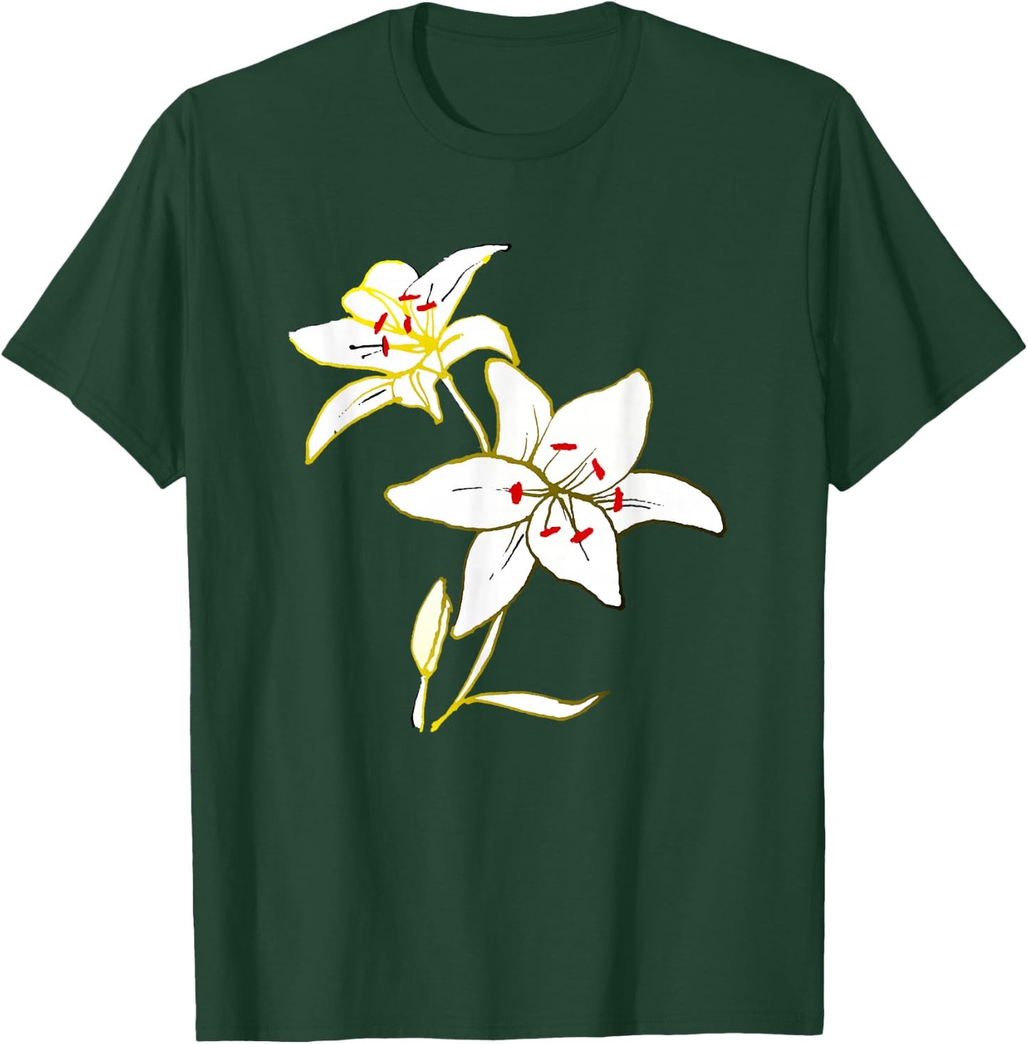 White lily flower petals blooming artistic flower lover T-Shirt - T-Shirt | Forest