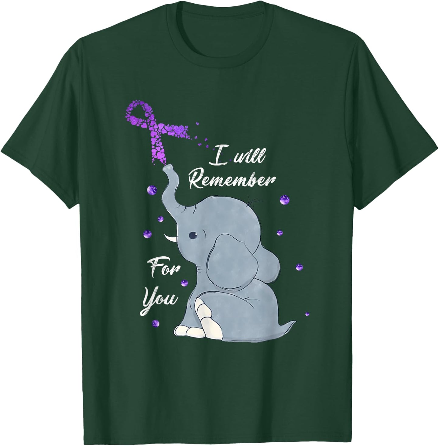Elephant I Will Remember For You Alzheimer's Awareness T-Shirt - T-Shirt | Forest