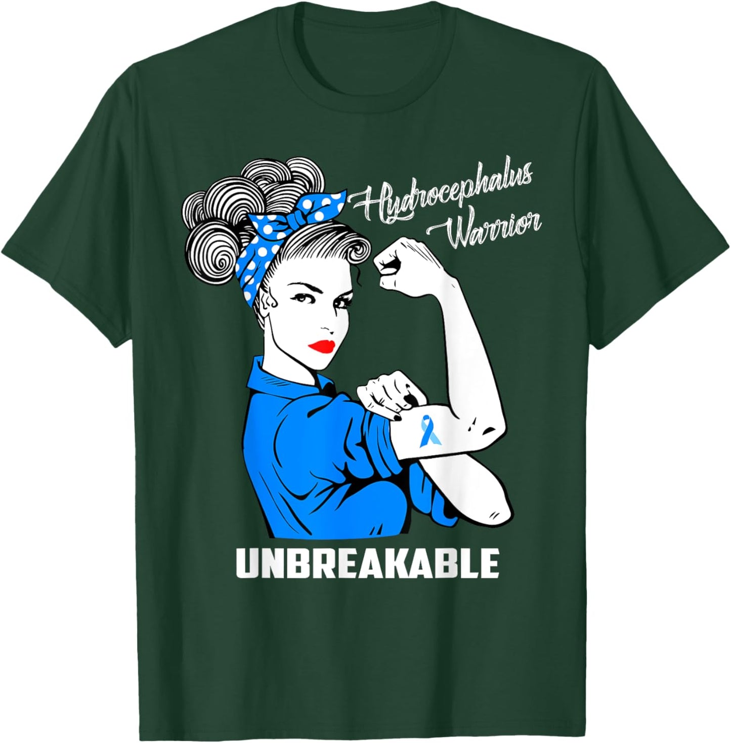 Hydrocephalus Warrior Unbreakable Awareness Gift T-Shirt - T-Shirt | Forest