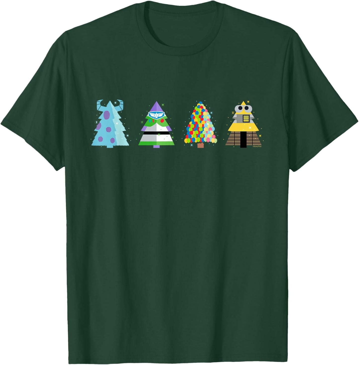 Disney and Pixar Holiday Character Christmas Trees T-Shirt - T-Shirt | Forest