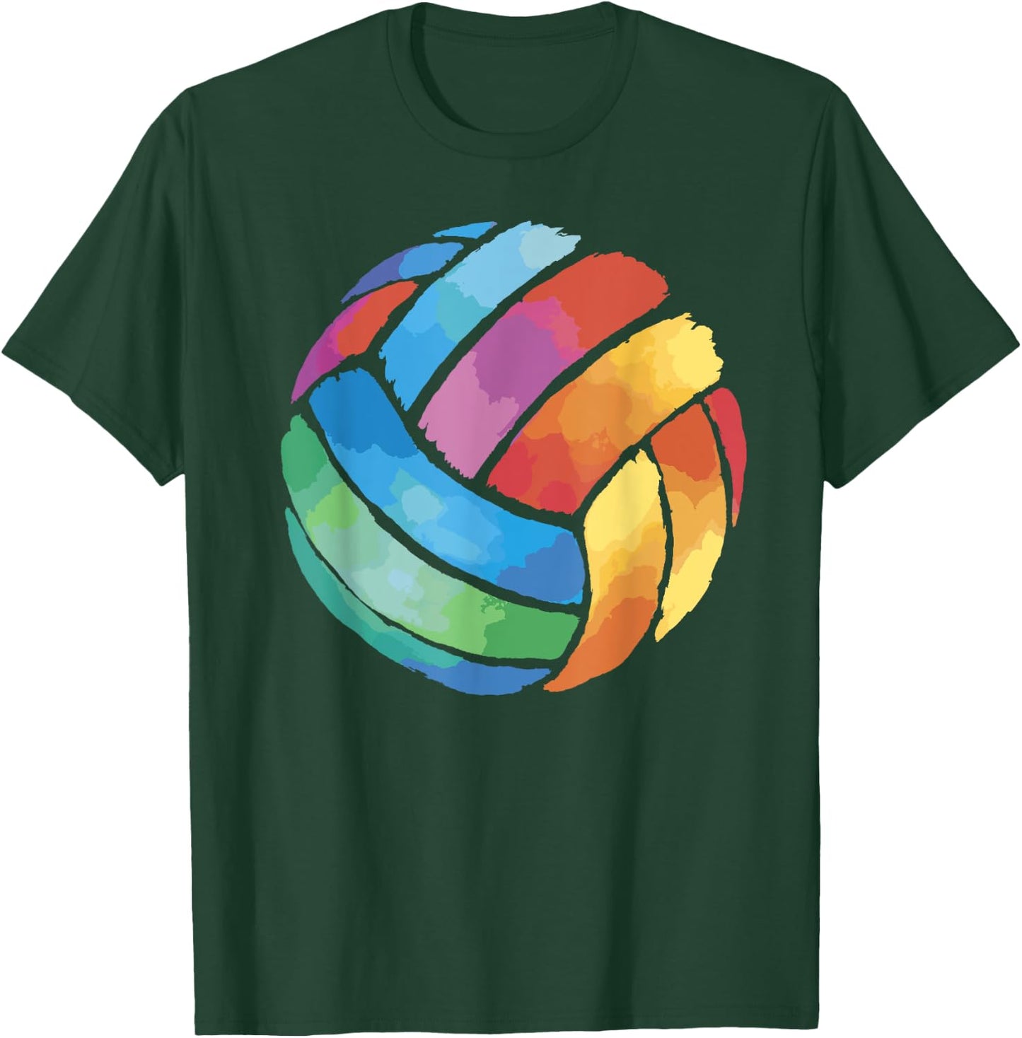 Cute Colorful Volleyball - Colorsplash Volley Ball Gift T-Shirt - T-Shirt | Forest