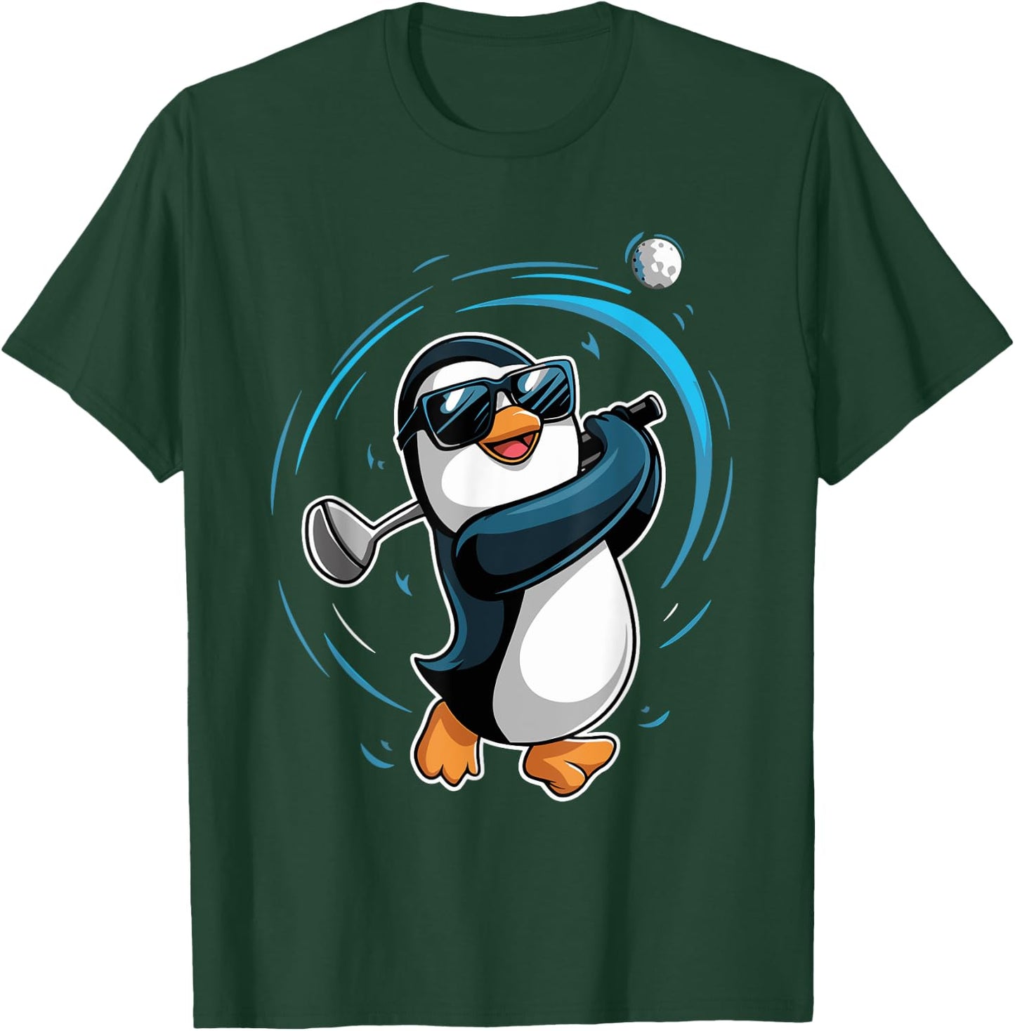 Penguin Playing Golf Sport Animal Cute Penguin Golfer T-Shirt - T-Shirt | Forest