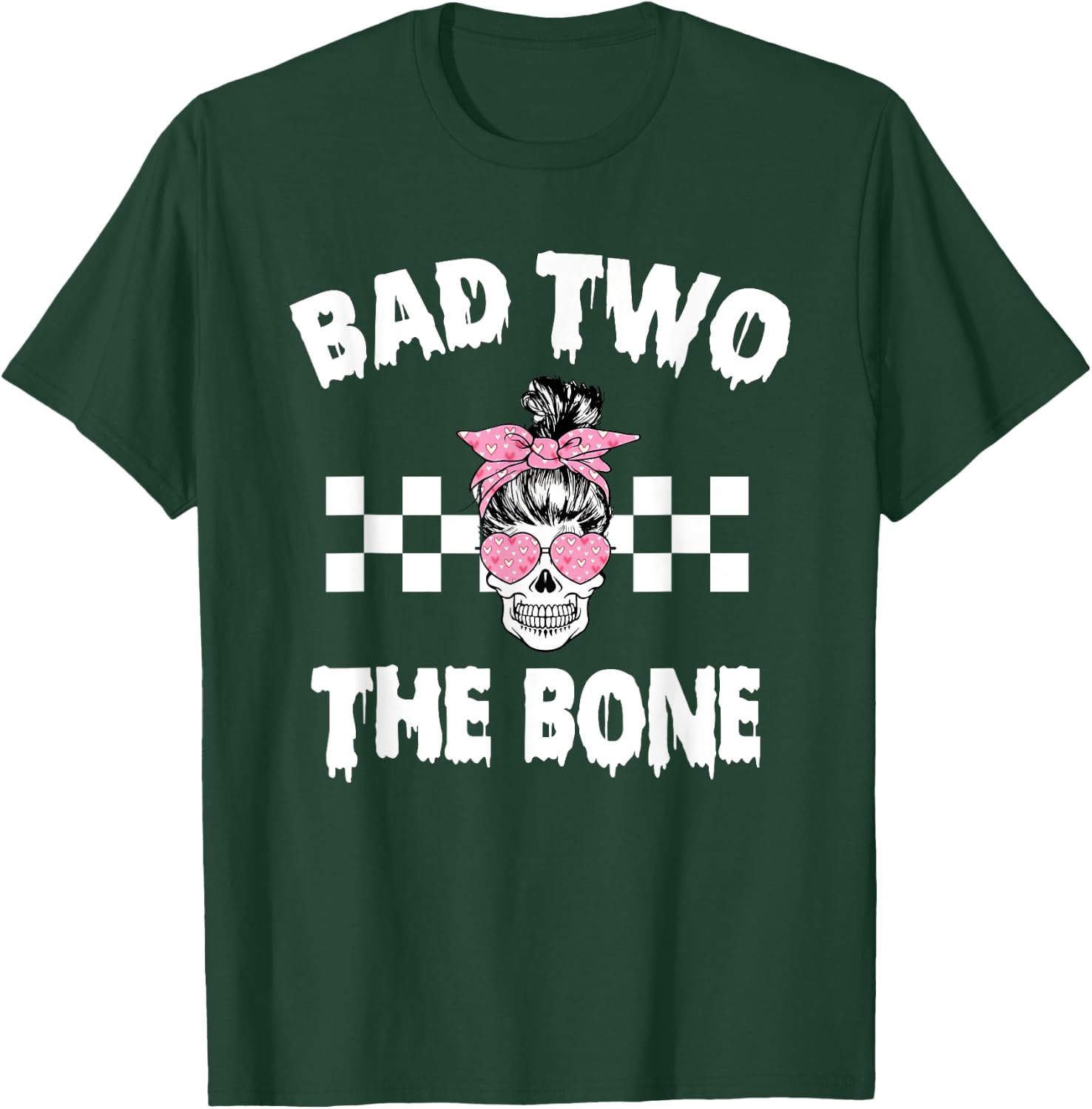 Bad Two The Bone Birthday 2nd Halloween 2 Years Old Girl T-Shirt - T-Shirt | Forest