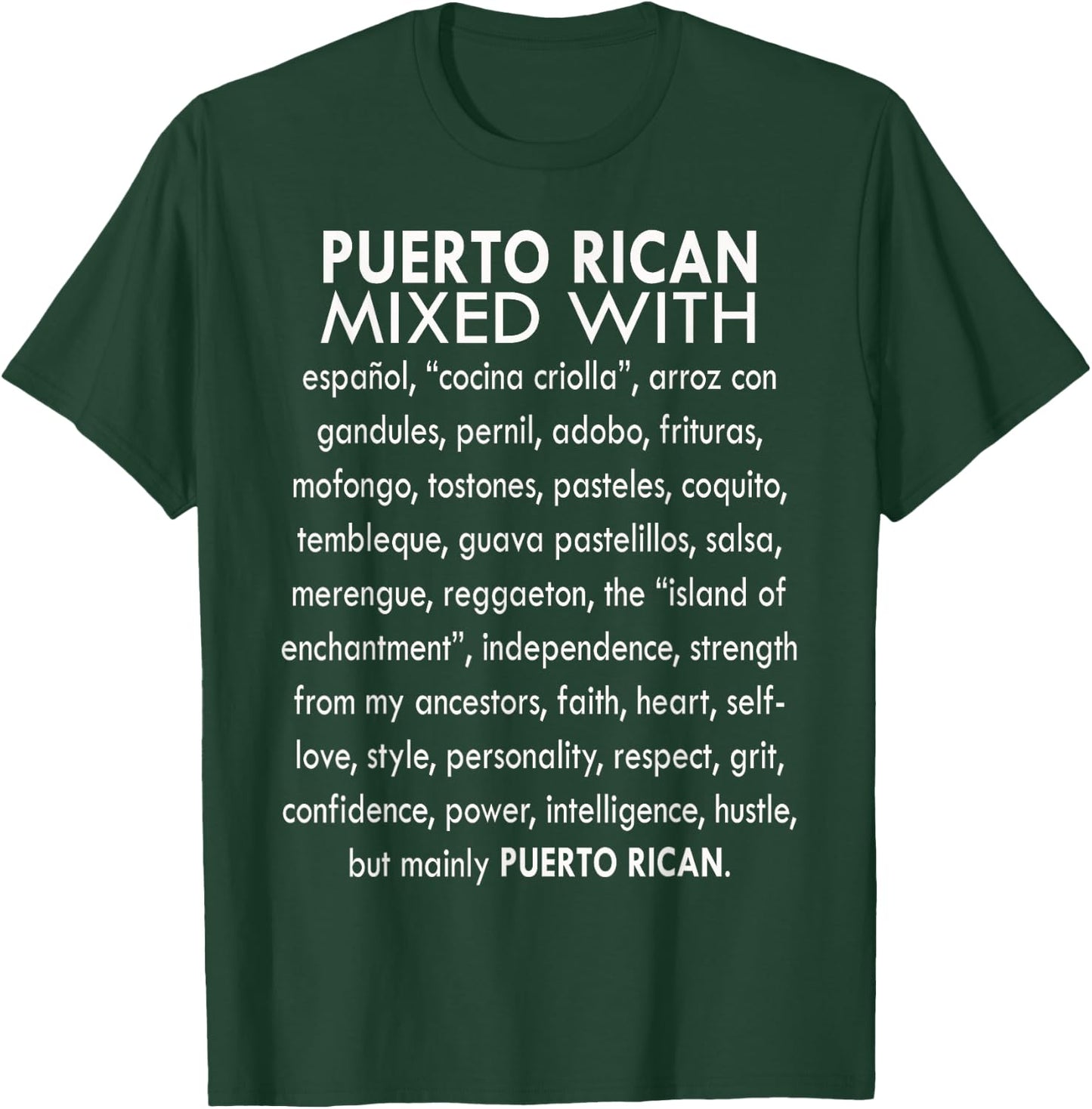 Funny Puerto Rican Mixed With Sarcasm Humor Saying Quote T-Shirt - T-Shirt | Forest