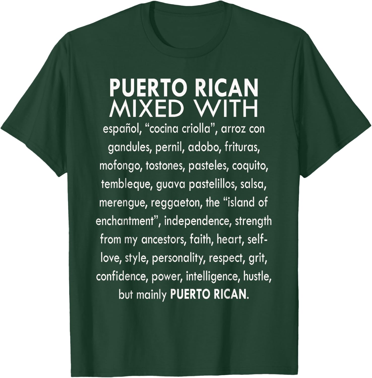 Funny Puerto Rican Mixed With Sarcasm Humor Saying Quote T-Shirt - T-Shirt | Forest