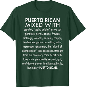 Funny Puerto Rican Mixed With Sarcasm Humor Saying Quote T-Shirt - T-Shirt | Forest
