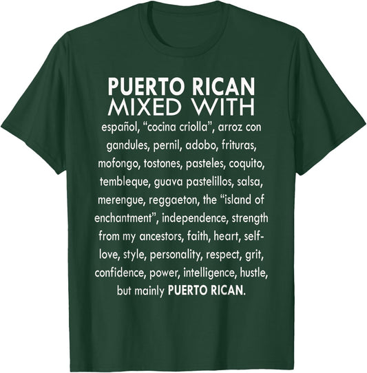 Funny Puerto Rican Mixed With Sarcasm Humor Saying Quote T-Shirt - T-Shirt | Forest
