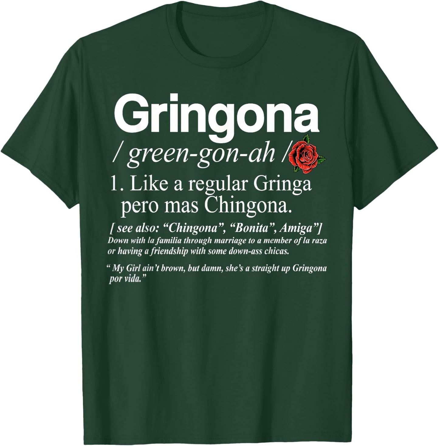 Gringona Definiton , Small, Black T-Shirt - T-Shirt | Forest