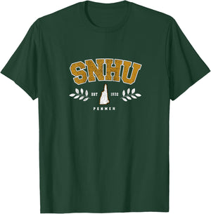SNHU Arch Retro College University Athletic Sports Raglan Baseball T-Shirt - T-Shirt | Forest