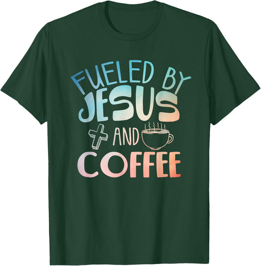 Cool Coffee & Jesus Art Women Christian Coffee Lover T-Shirt - T-Shirt | Forest