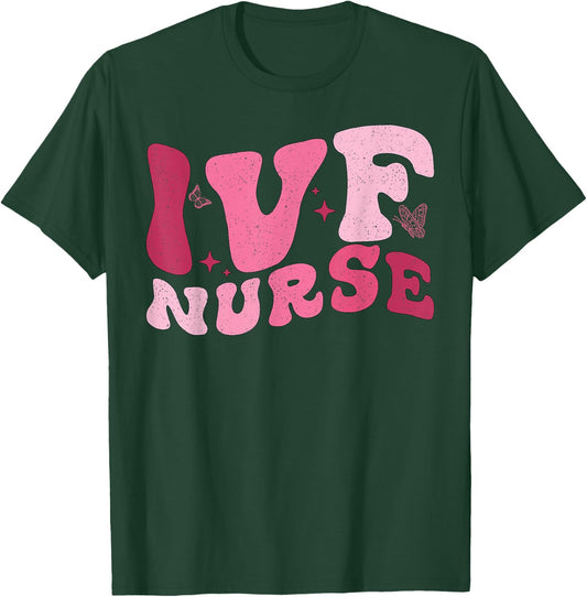 Retro Pink IVF Nurse Fertility Nurse Fertility Rn OBGYN T-Shirt - T-Shirt | Forest