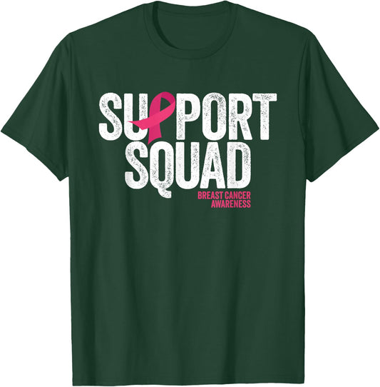 Breast Cancer Shirts Support Squad Breast Cancer Awareness T-Shirt - T-Shirt | Forest
