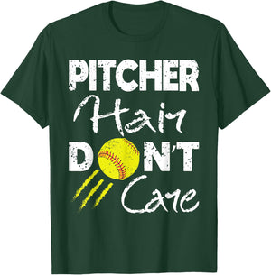 Funny Softball Game Player Sports Lover Gift Girls T-Shirt - T-Shirt | Forest