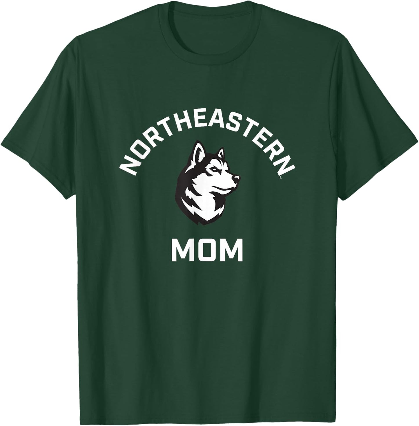Northeastern University NEU Huskies Arched Mom T-Shirt - T-Shirt | Forest